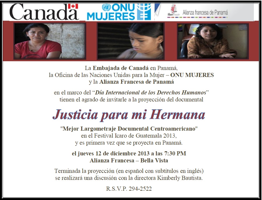 ONU Mujeres y la Embajada de Canadá presentan documental ganador de Festival de Cine Icaro 2013