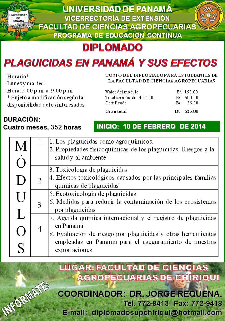 La Facultad de Ciencias Agropecuarias de la Universidad de Panamá invitan